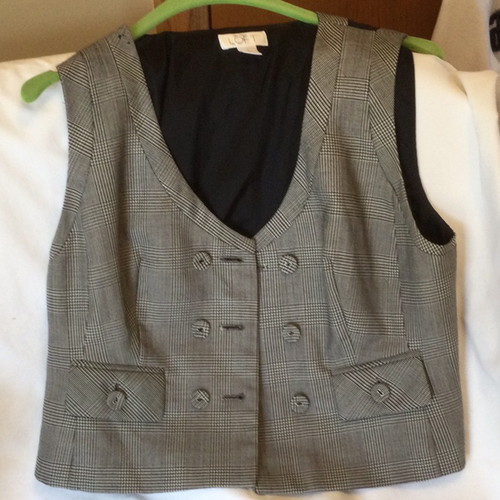 Ann Taylor Loft Houndstooth Vest